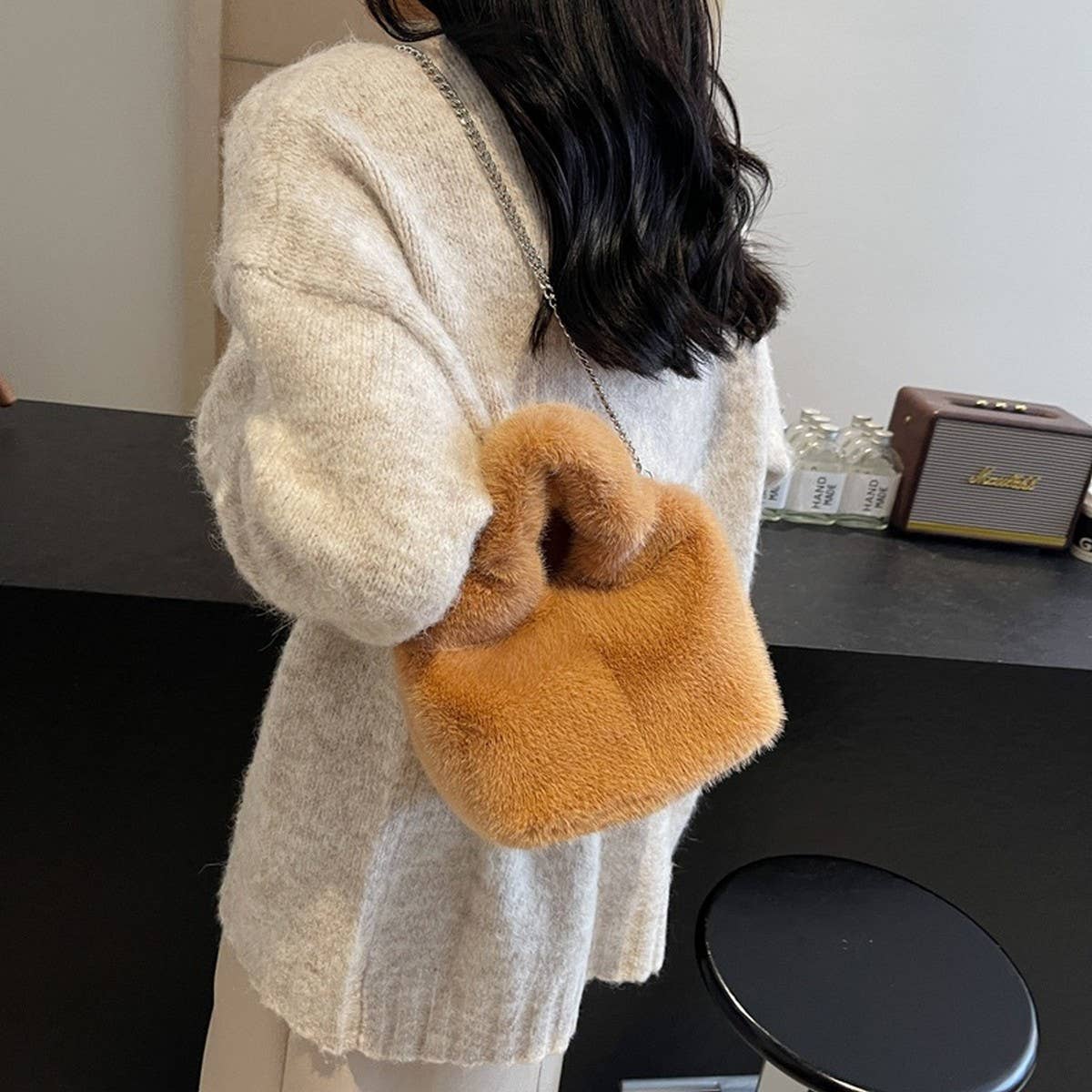 WINTER IMITATION REX RABBIT FUR HANDBAG PLUSH_CWAB3958