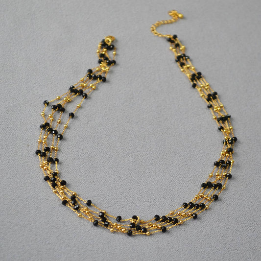 SPACER BEADS MULTI-LAYER BEADED NECKLACE_CWAJE2130
