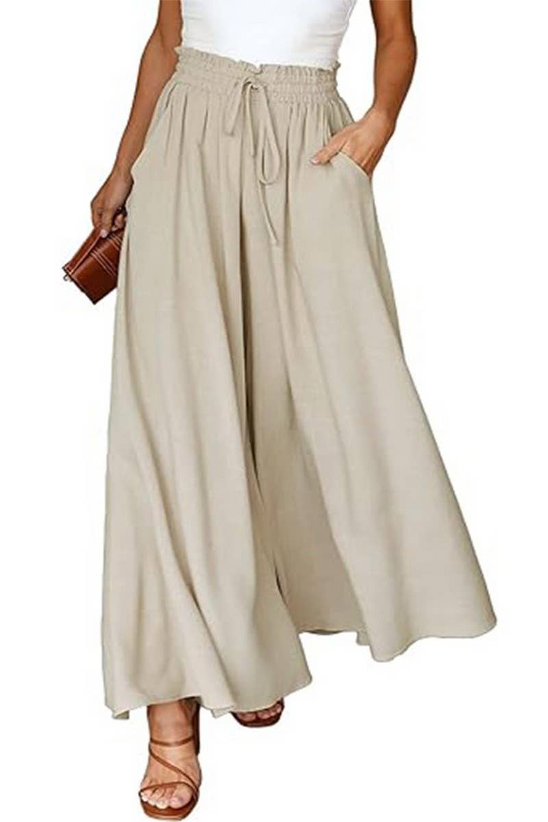 CWBLP1961_HIGH WAIST COTTON LINEN WIDE LEG CULOTTES