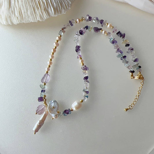 NATURAL STONE PEARL FRENCH NECKLACE BRACELET