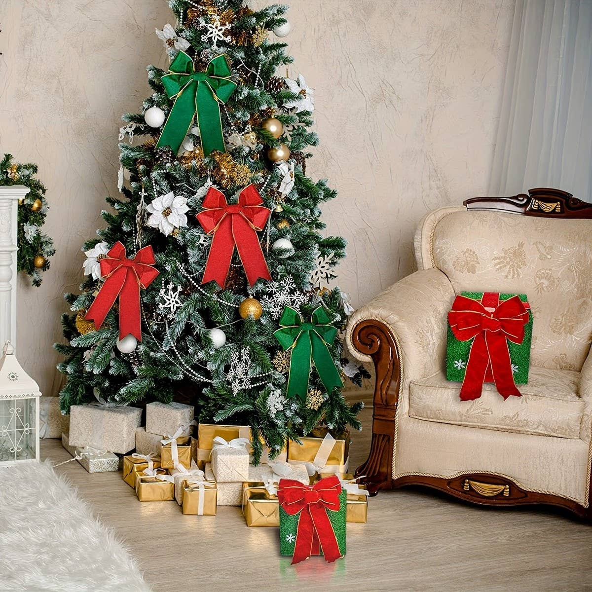 CWMM10209_CHRISTMAS RIBBON SET SOLID COLOR GIFT WRAP