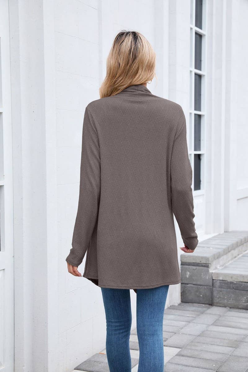 CWOCAL00859_CASUAL KNIT OPEN FRONT LONGLINE CARDIGAN