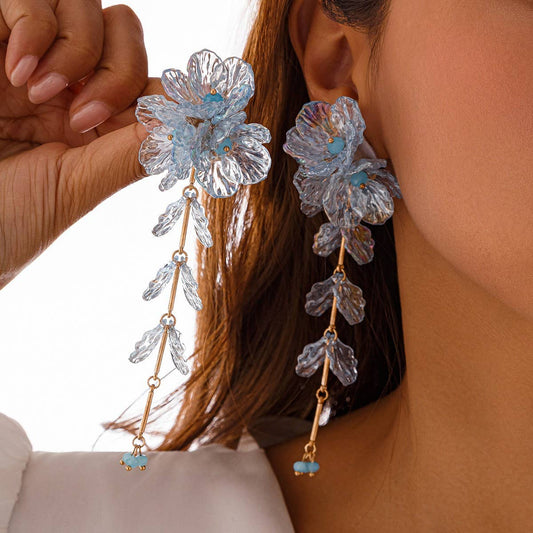 COLORFUL MERMAID FLOWER NECKLACE EARRING SET