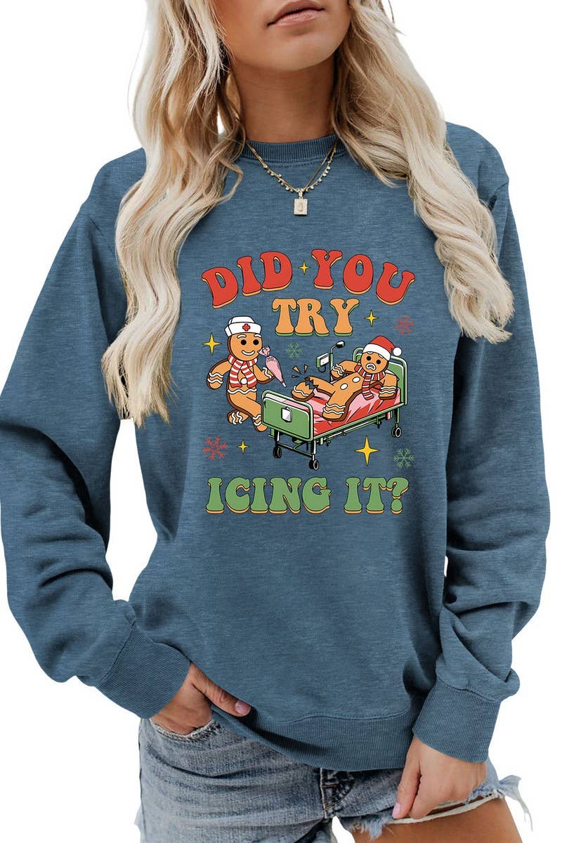 CWTBLL01331_FUNNY CHRISTMAS GRAPHIC LONG SLEEVE SWEATSHIRT
