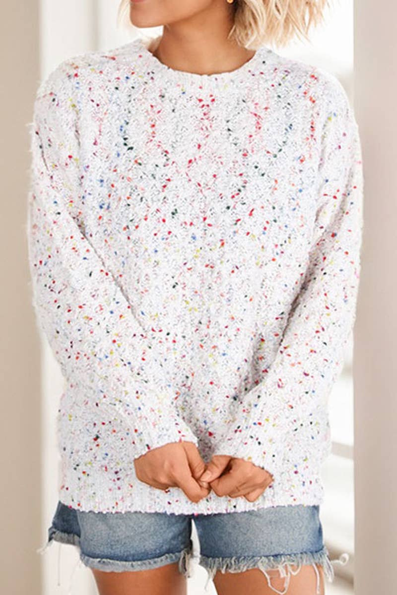 COLORFUL DOT ETHOS COMMUTER ROUND NECK SWEATER