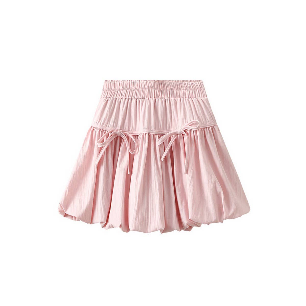 HIGH WAIST A-LINE SHORT SKIRT WITH BOW BUDS
