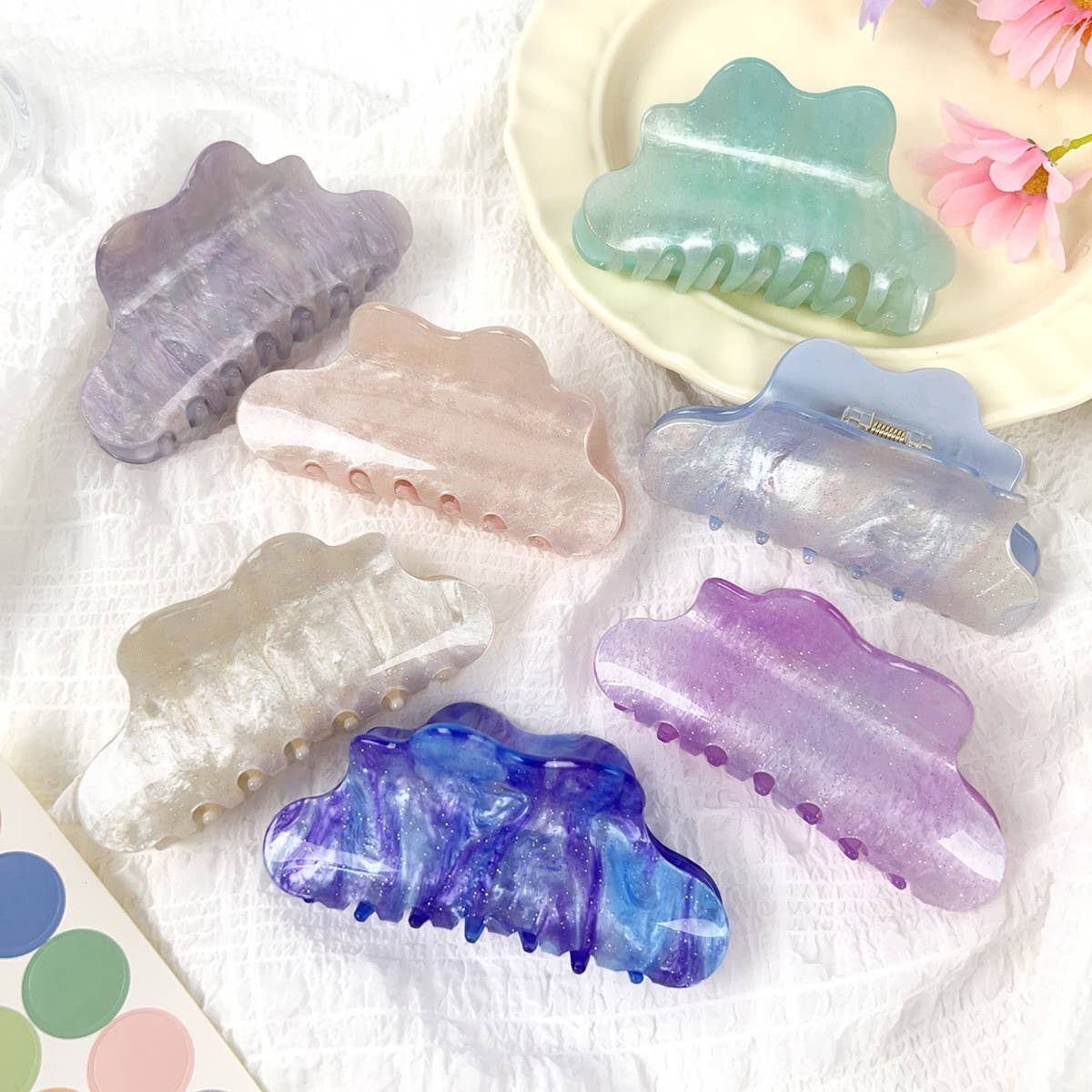 Elegant Cloud Acrylic Hair Claw,Chic Ponytail Clip_CWAHA1593