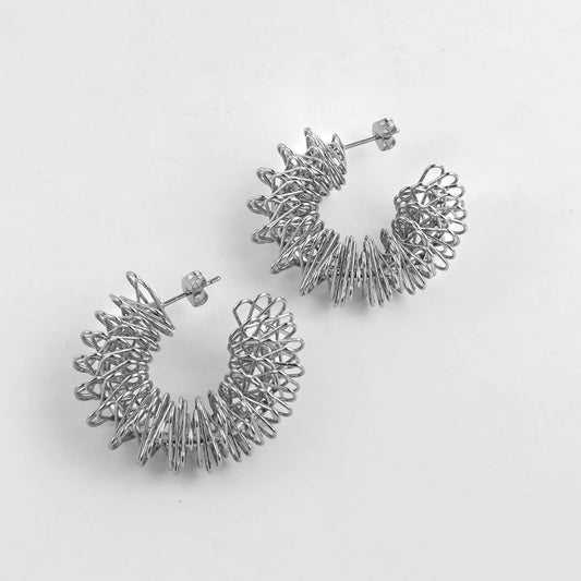 18K GOLD PLATED TWISTED ROPE HOOPS EARRING_CWAJE0569