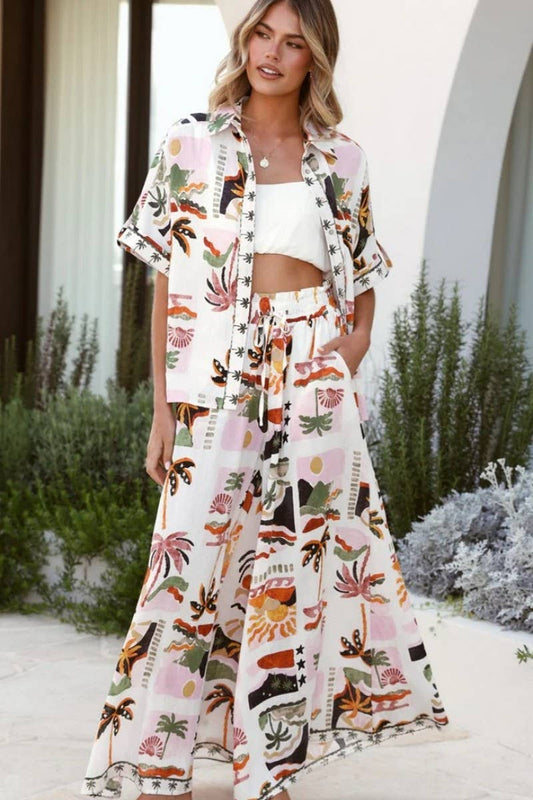 CWSS1257_LOOSE CASUAL SHIRT AND WIDE-LEG PANTS SUIT