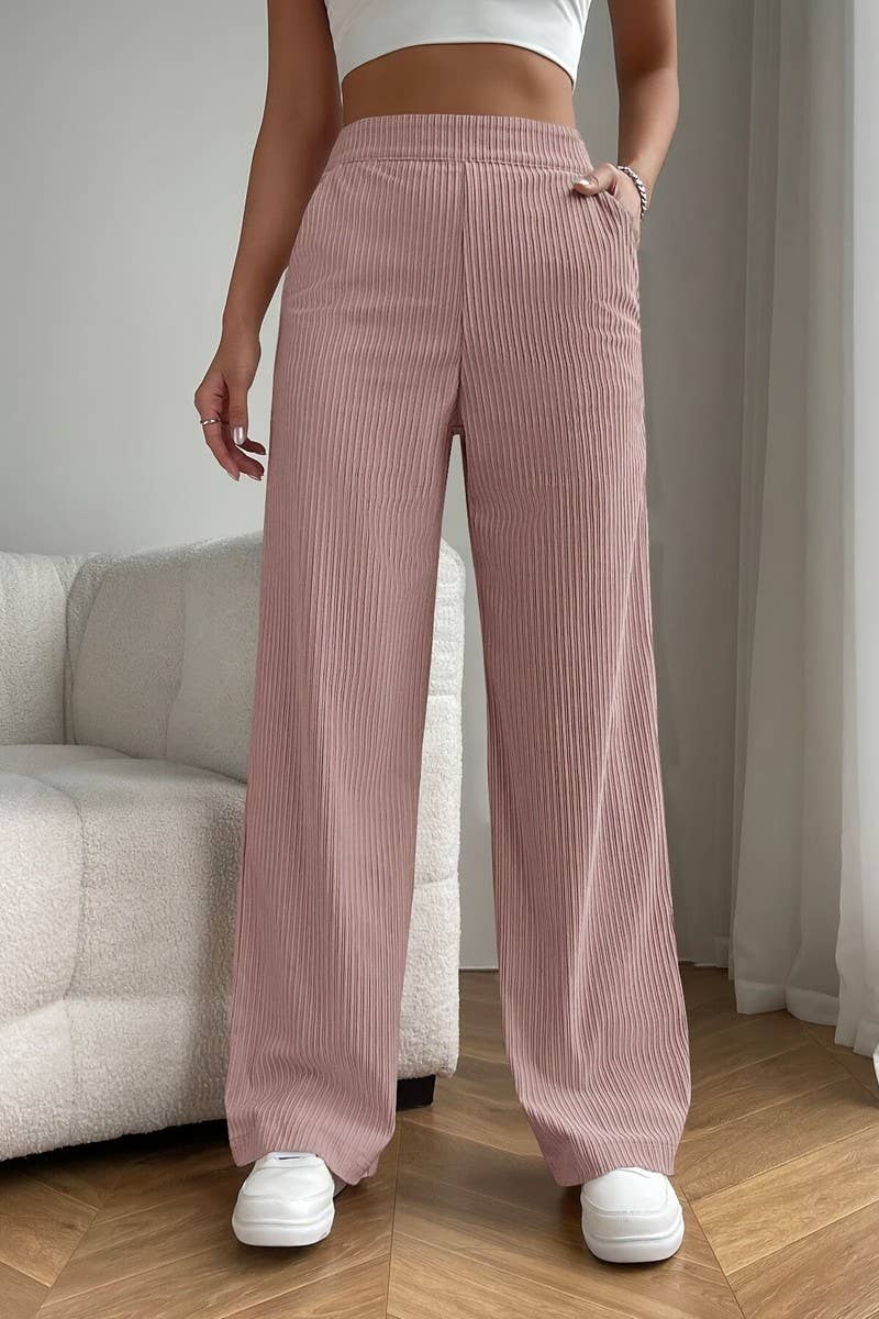 CWBLP1814_HIGH WAIST LOOSE DRAPE CASUAL STRAIGHT PANTS