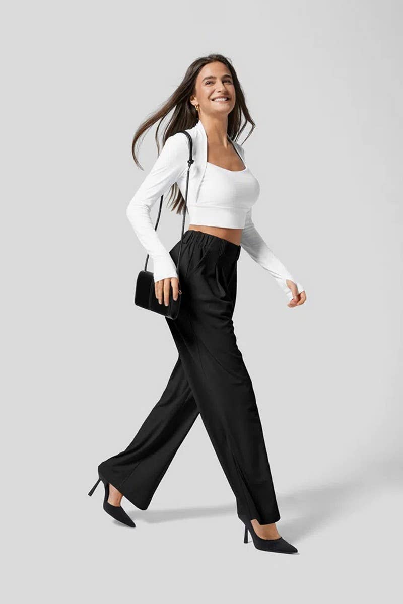 CWBLP1426_LOOSE FITTED CASUAL KNITTED TROUSERS