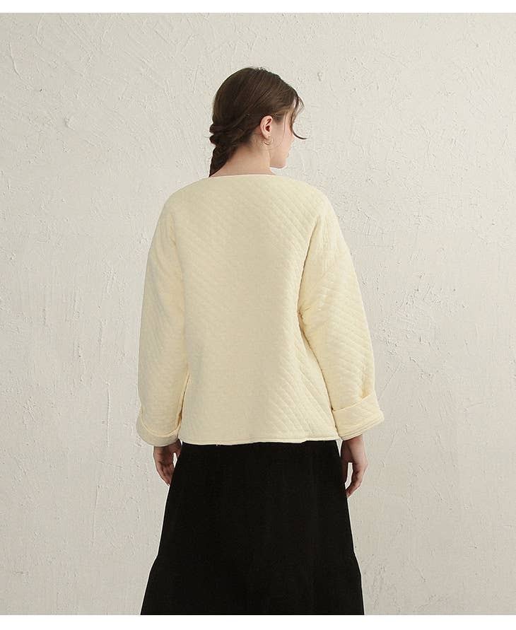 Diamond-shaped double-sided cotton jacket