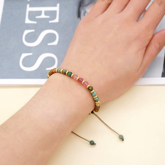 COLORFUL SEMI-PRECIOUS STONEHANDMADE BEADEDBRACELET_CWAB4639