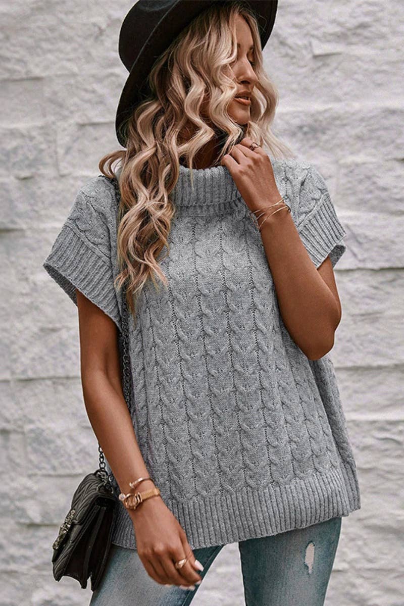 CWOSWSL0110_STYLISH TURTLENECK SLEEVELESS SWEATER