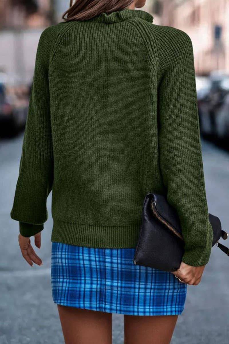 CWOSWL5140_LONG-SLEEVED SWEATER WITH RUFFLED COLLAR BUTTONS