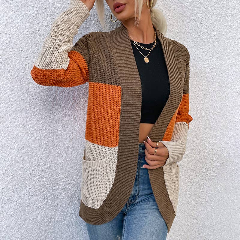 CASUAL SWEATER COLOR SWEATER CARDIGAN COAT