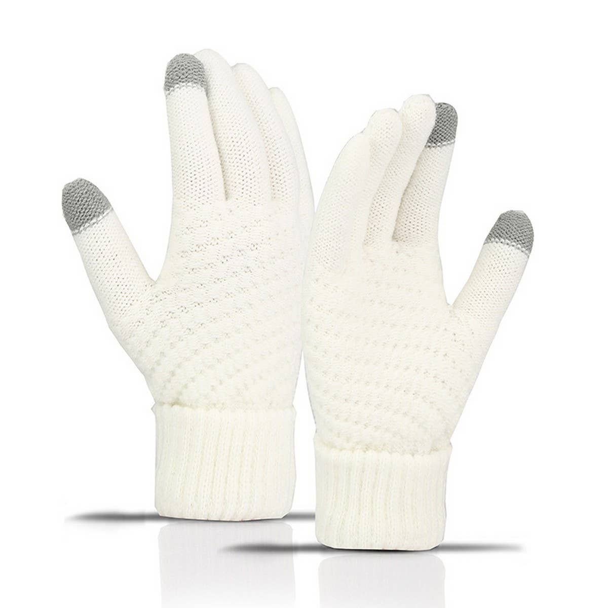 CWAG00551_WOMEN WINTER CUTE KNIT TOUCHSCREEN GLOVES