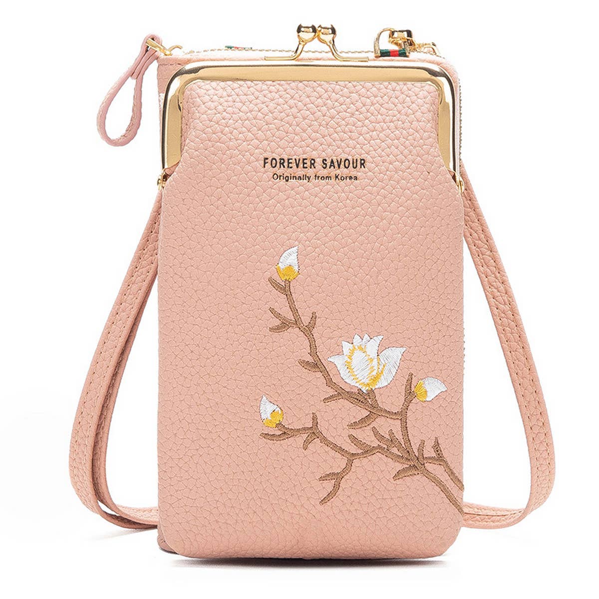 EMBROIDERED MINI CELL PHONE CROSSBODY BAG WALLET_CWAB1634