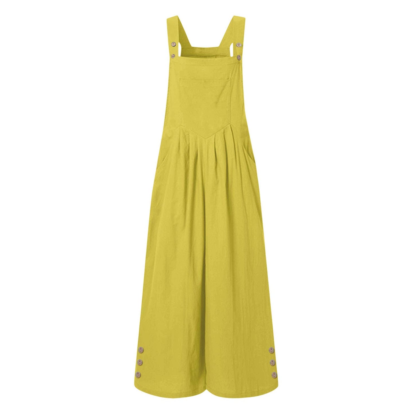 Casual loose sleeveless button-down jumpsuit