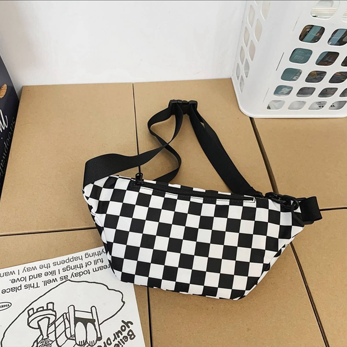 RETRO CLASSIC CONTRAST PLAID SHOULDER BAG_CWAB1605