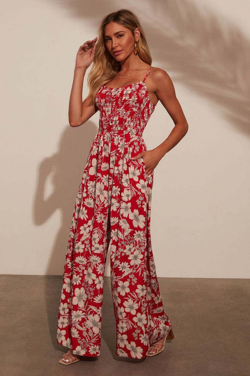 CWSJS1609_FLORAL SPAGHETTI STRAP HIGH WAIST JUMPSUIT