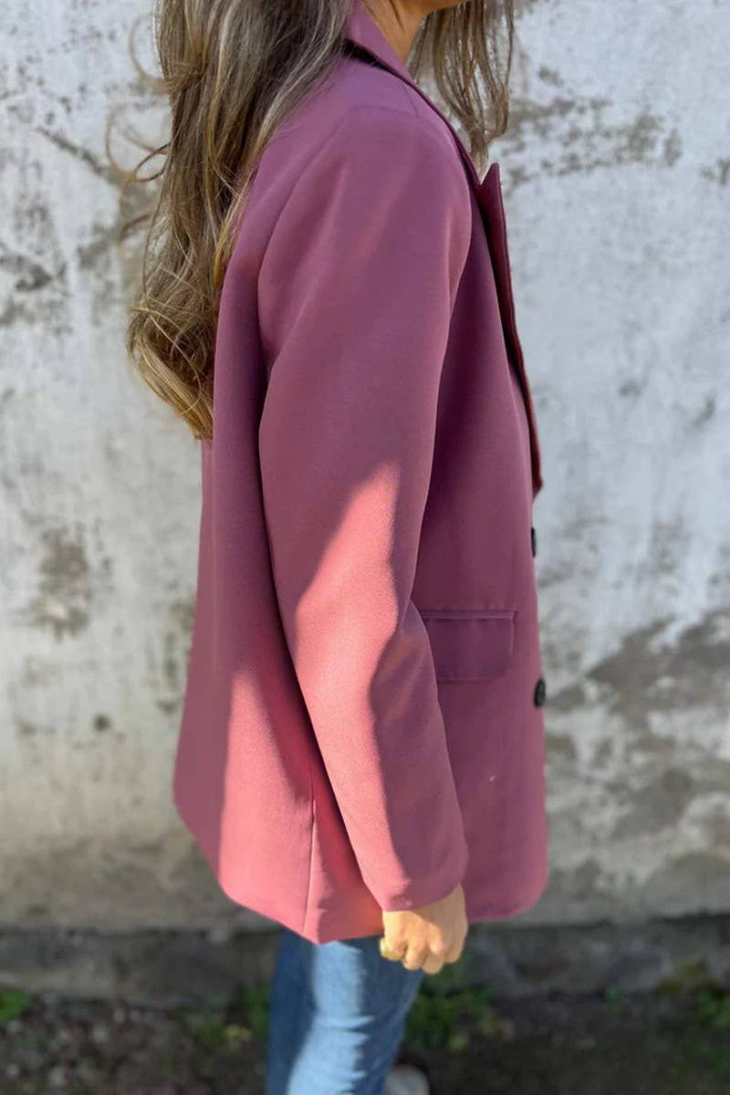 CWOCO1275_SOLID CASUAL LONG SLEEVE BLAZER JACKET