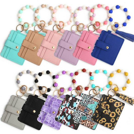 PRINTED HEM CARD HOLDER WALLET KEYCHAIN_CWMM1287