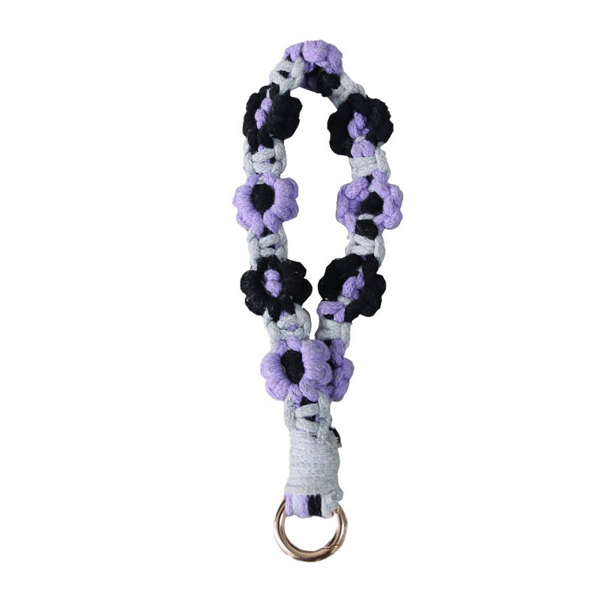 FLOWER DESIGN WOVEN KEYCHAIN