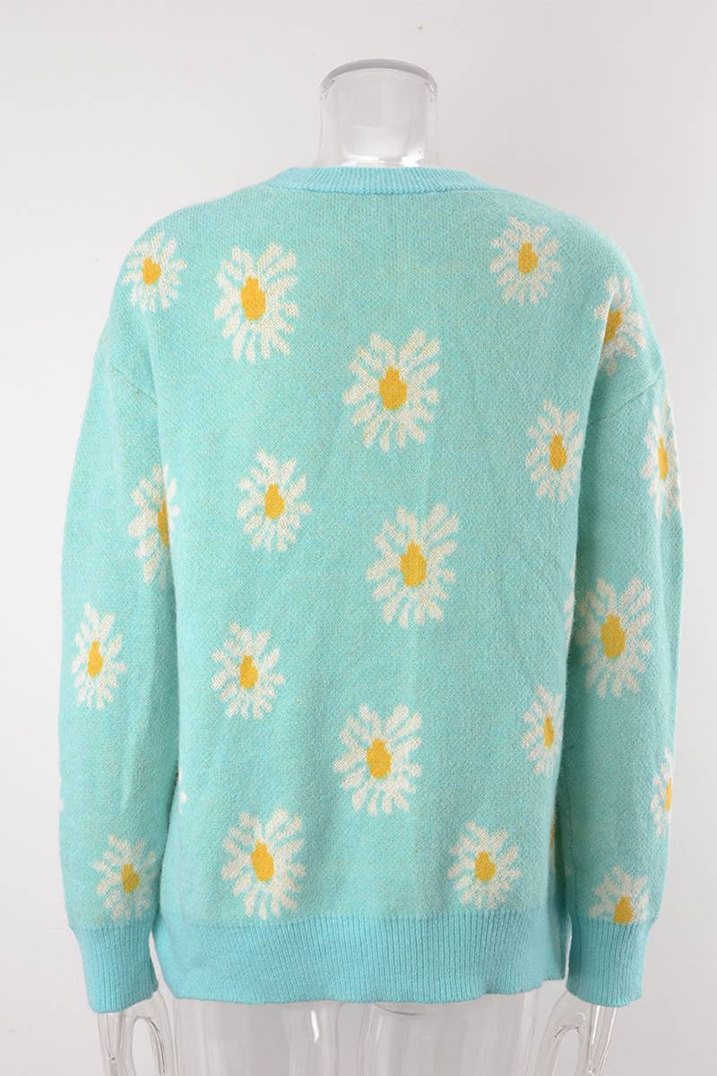 DAISY JACQUARD SINGLE BREASTED SHORT CARDIGAN