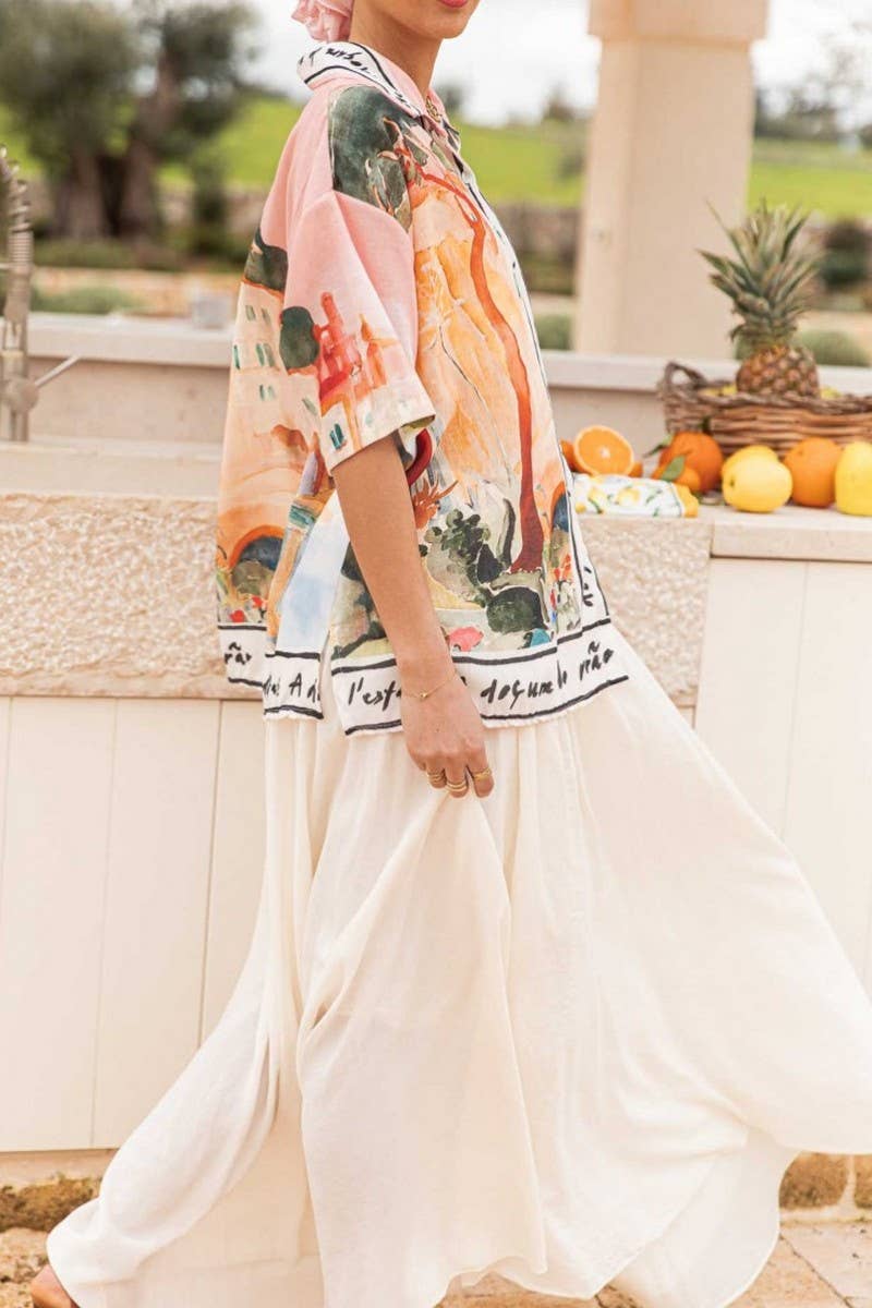 CWTBLS2347_GRAFFITI PRINT FIT VACATION SHORT SLEEVE SHIRT