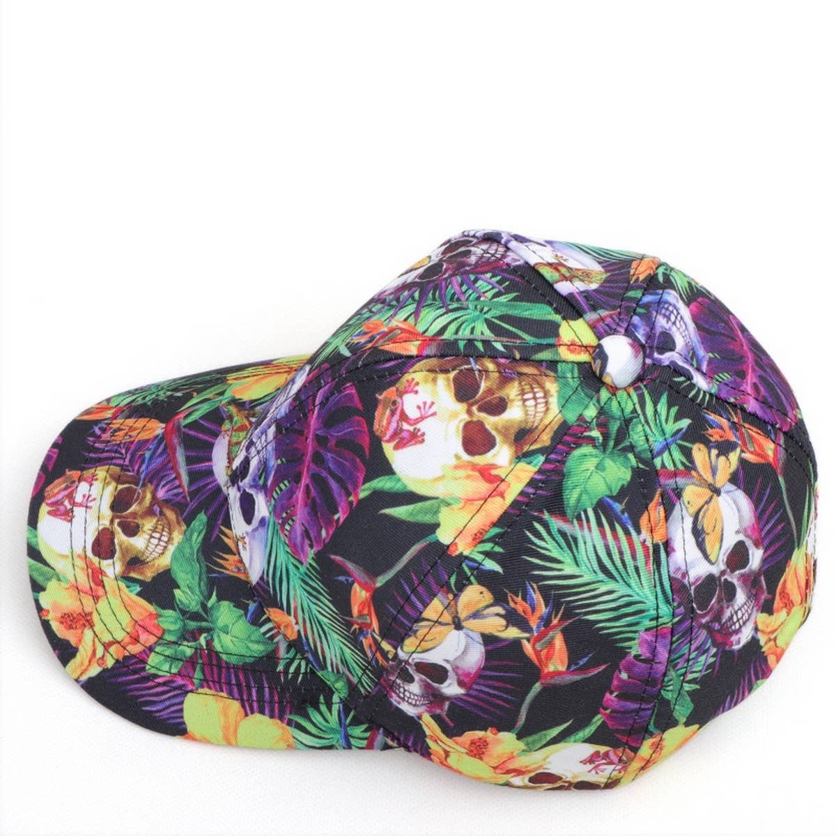 Skull Leaf Print Graffiti Baseball Cap - Sun Hat CWAH1549