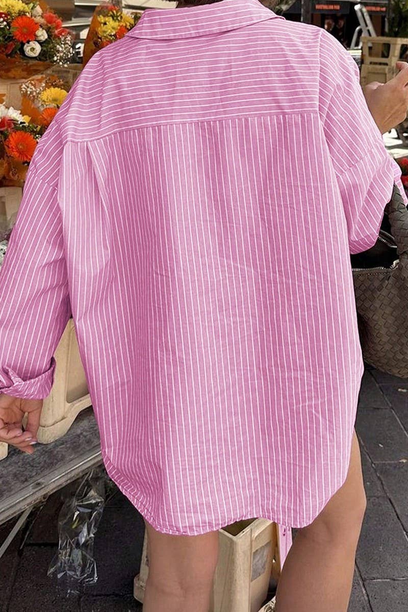 CWTBLL00594_CASUAL STRIPED CONTRAST LONG-SLEEVED SHIRT