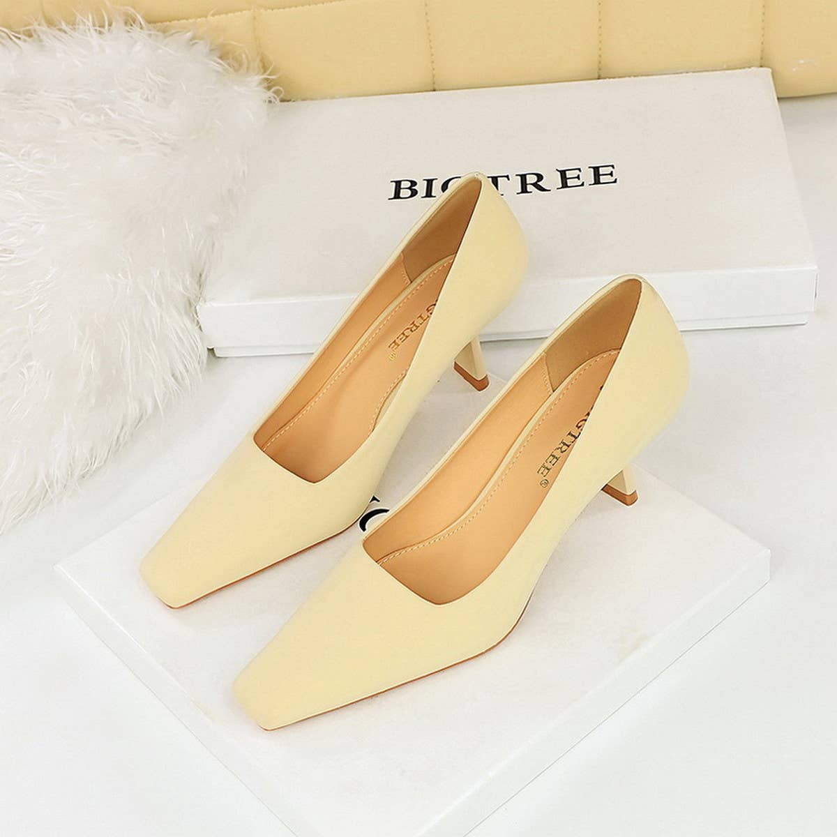 WOMEN SOLID COLOR SHALLOW POINTED TOE HIGH HEELS