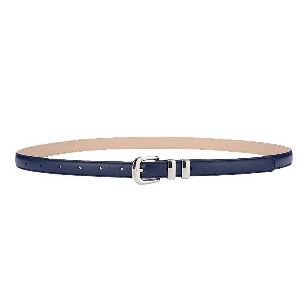 CWABE0877_SIMPLE SILVER BUCKLE DECORATIVE THIN BELT