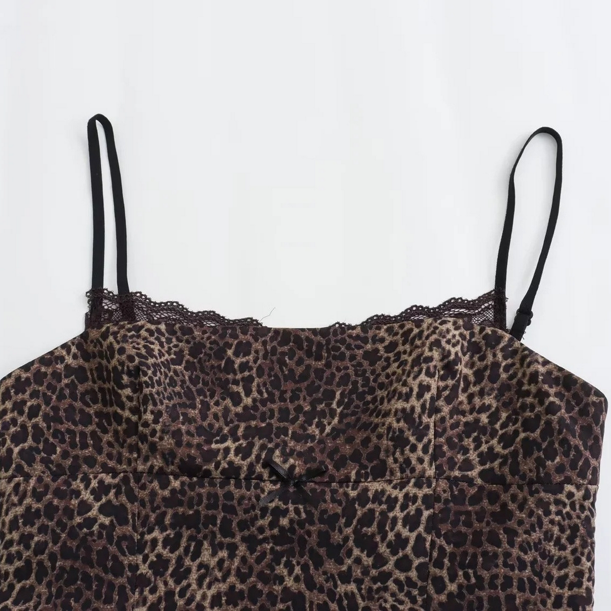 Satin Black Cami Top for Women - French Style