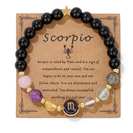 TWELVE CONSTELLATIONS BLUE SAND BEADS BRACELET