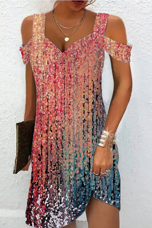 CWTTSL0409_SUMMER PRINTED CASUAL DRESS