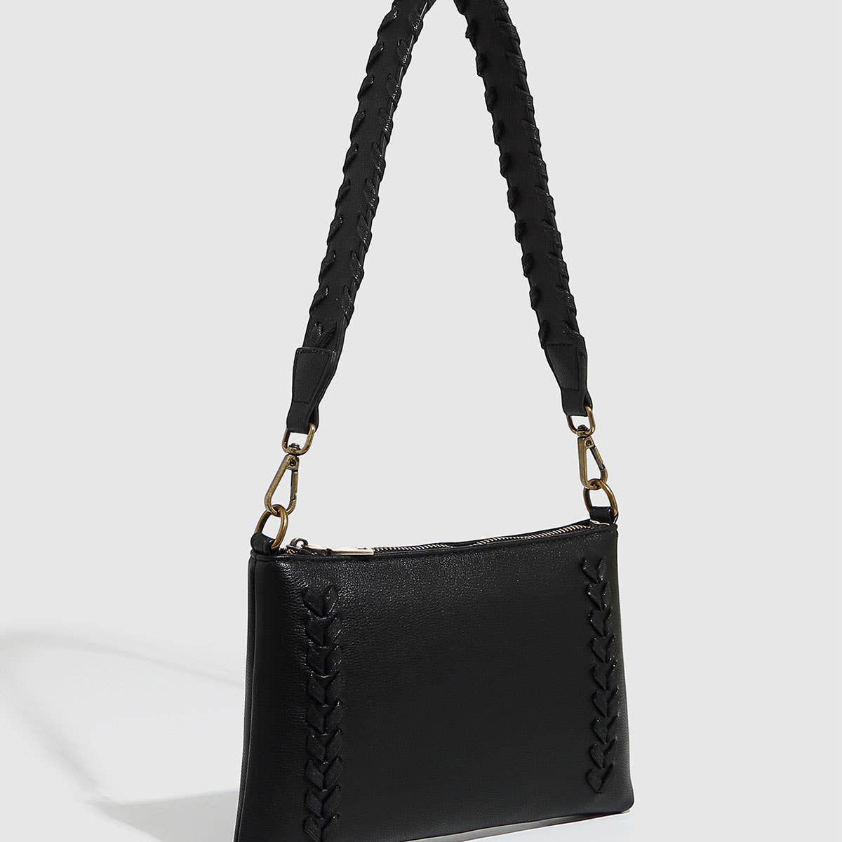 New PU Woven Drawstring Mini Shoulder Bag_CWAB5697