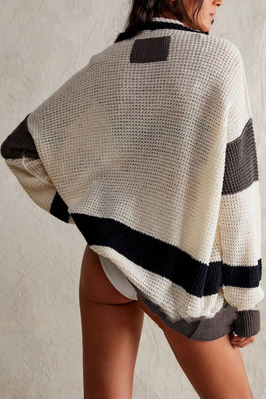 CWOCAL1830_COLOR MATCHING POCKET V-NECK LONG SLEEVE CARDIGAN