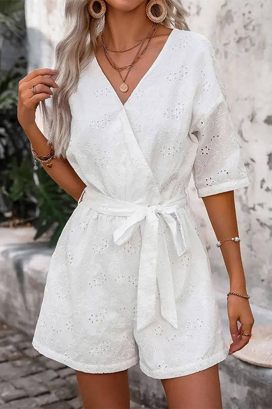 CWSBSS0060_HOLLOW WAIST SOLID COLOR CASUAL JUMPSUIT