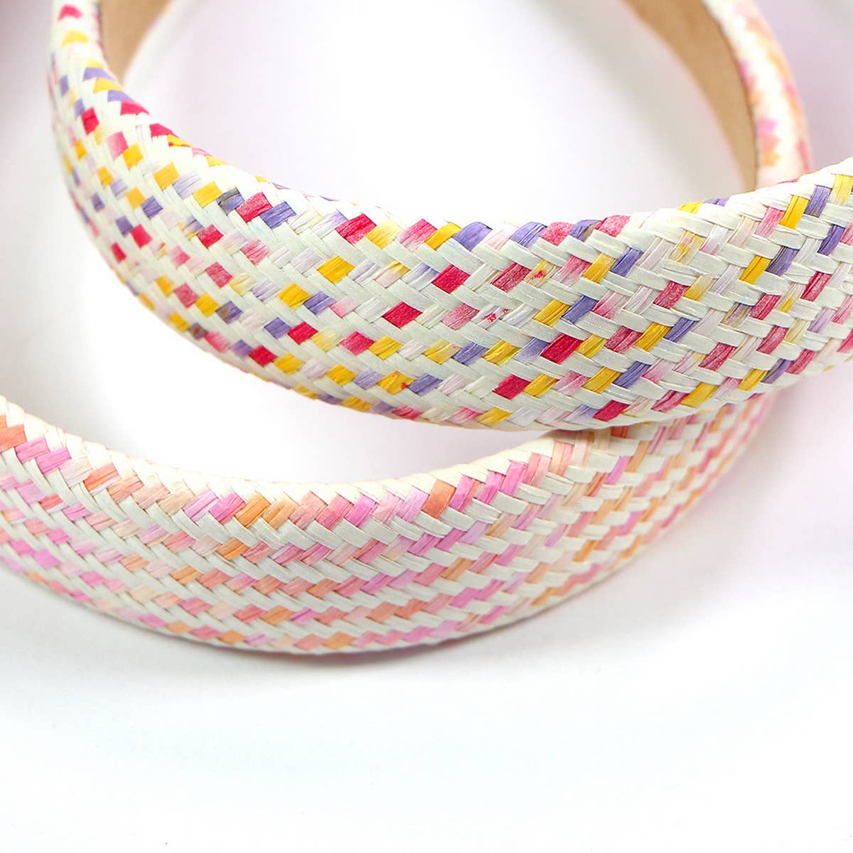 NEW WIDE-BRIMMED STRAW HEADBAND_CWAHA0974