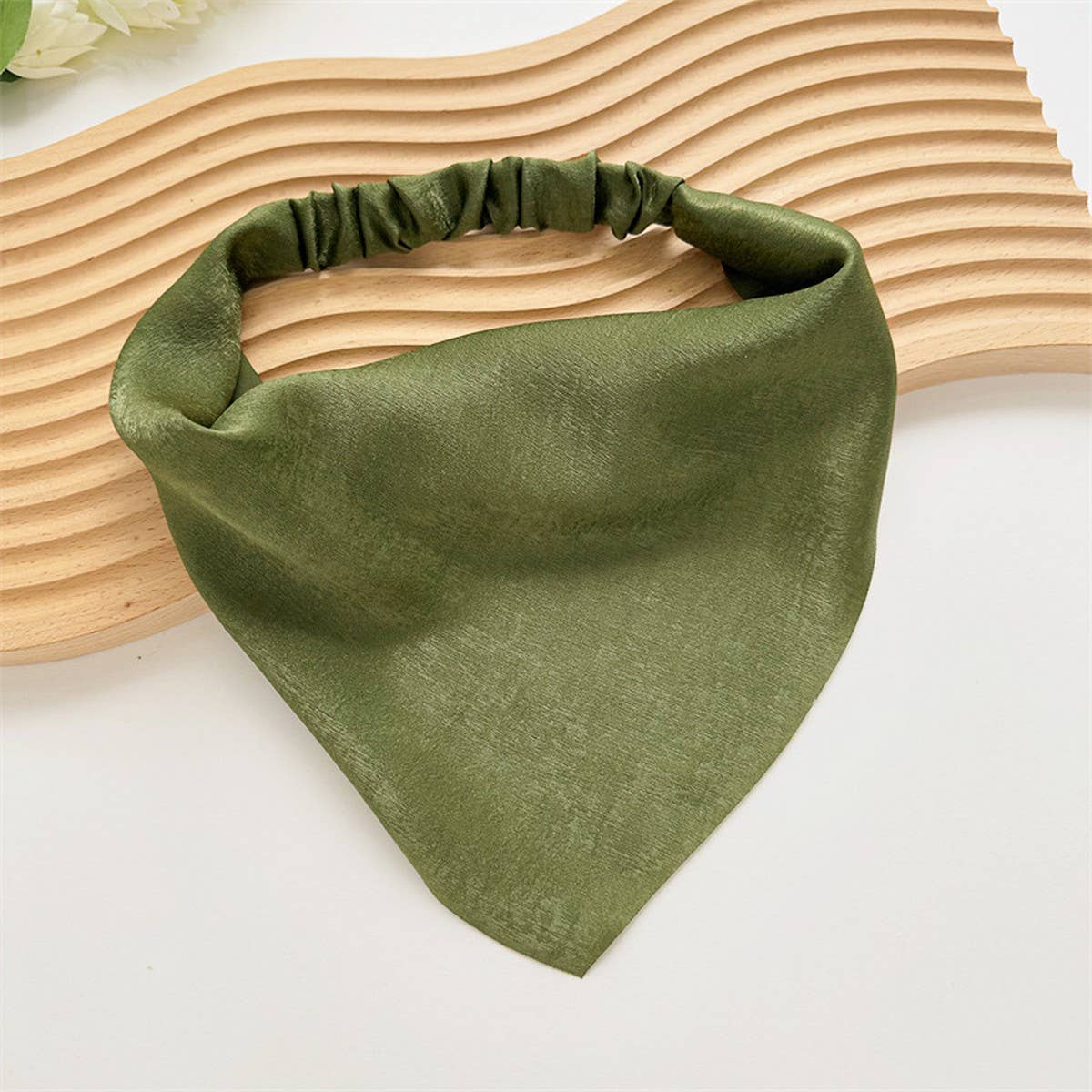 SATIN CLOTH TURBAN TRIANGLE HAIR ACCESSORIES