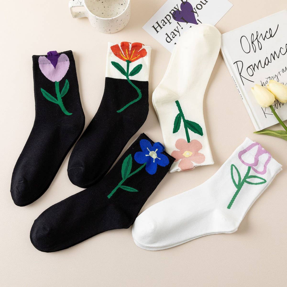 CWMS2503_AUTUMN AND WINTER COTTON BREATHABLE MID-CALF SOCKS