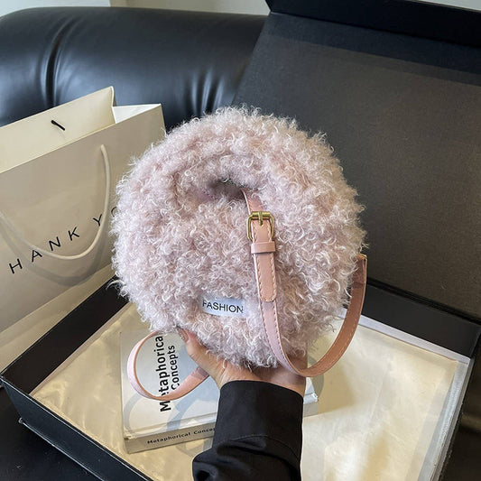 WINTER LAMB WOOL HANDBAG SHOULDER PLUSH BAG_CWAB3984
