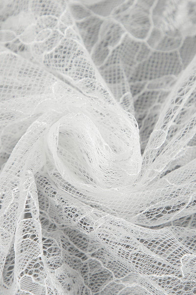 CWBLS140_HOLLOW JACQUARD LACE SEE-THROUGH SKIRT