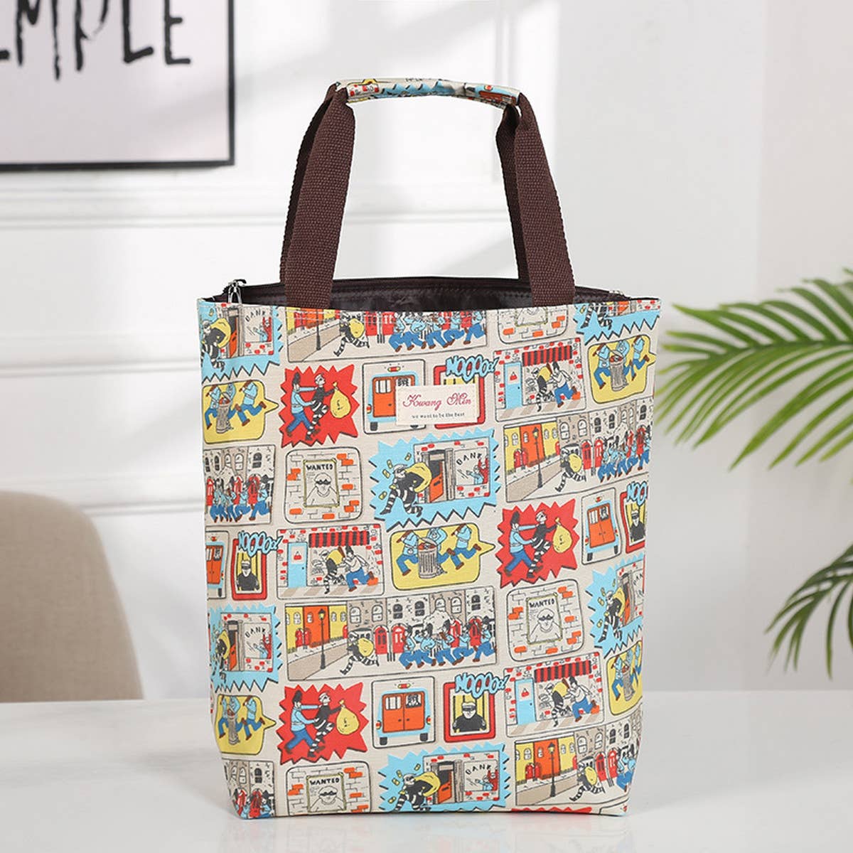 WATERPROOF FLORAL MULTI-LAYER CANVAS SHOULDER BAG_CUAB0189