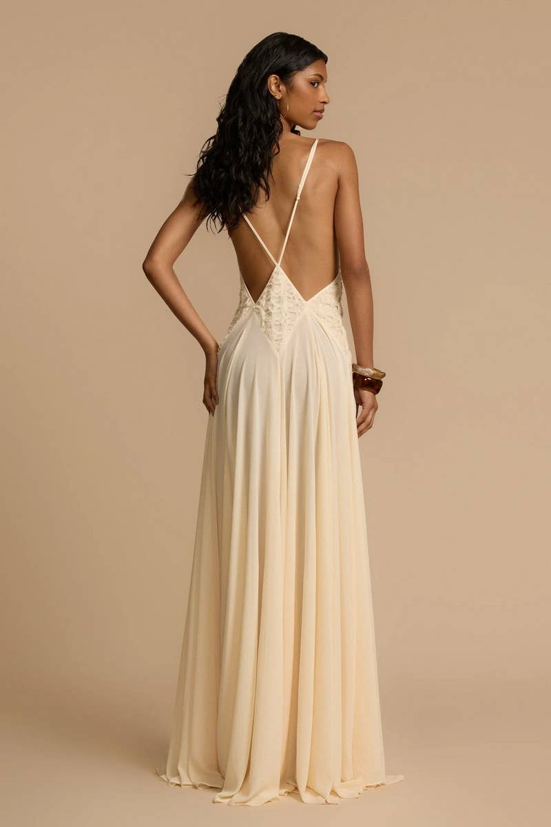 CWDMD6071_SIMPLE HOLLOW OUT LACE PATCHWORK CAMI DRESS