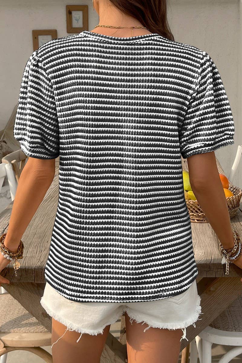 CWTTS1360_SUMMER WOMEN'S CASUAL PUFF SLEEVE TOPS