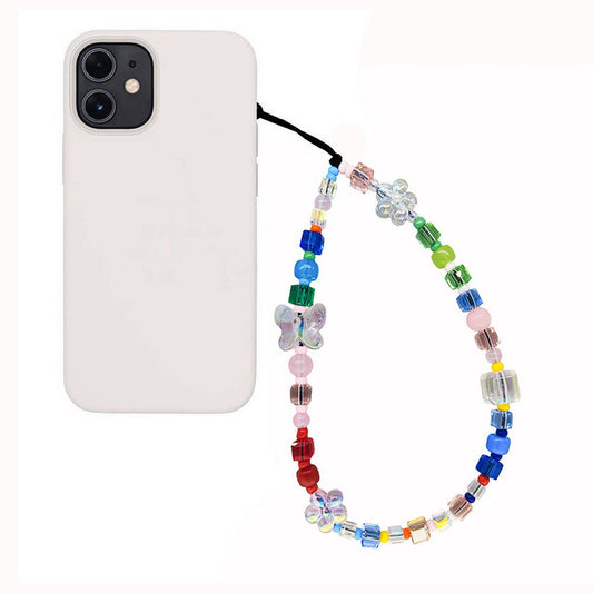 CWMM8730_BUTTERFLY COLOR BEADED PHONE STRAP