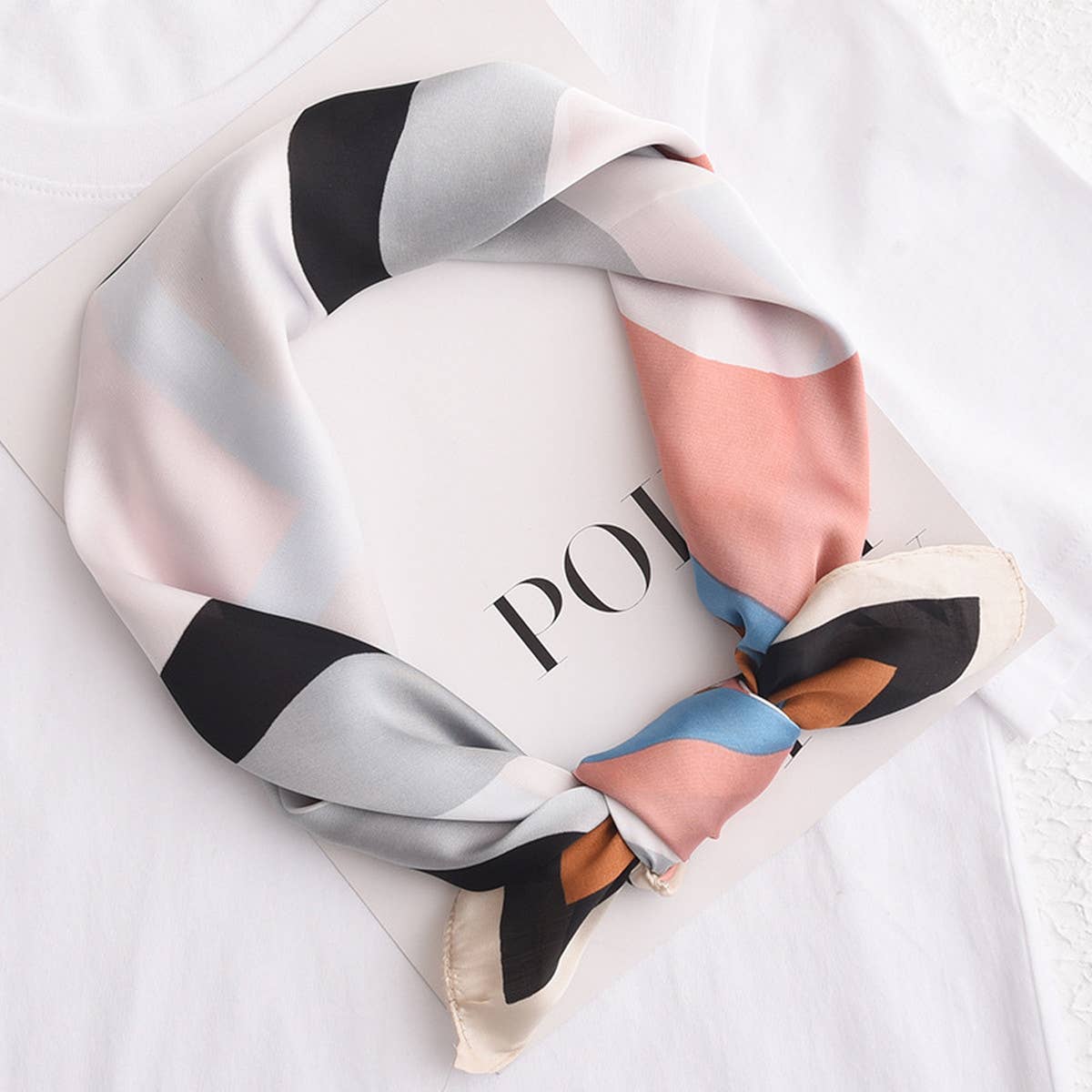 CWASC2399_COLORFUL SPLICING SWEET AND FRESH SILK SCARF